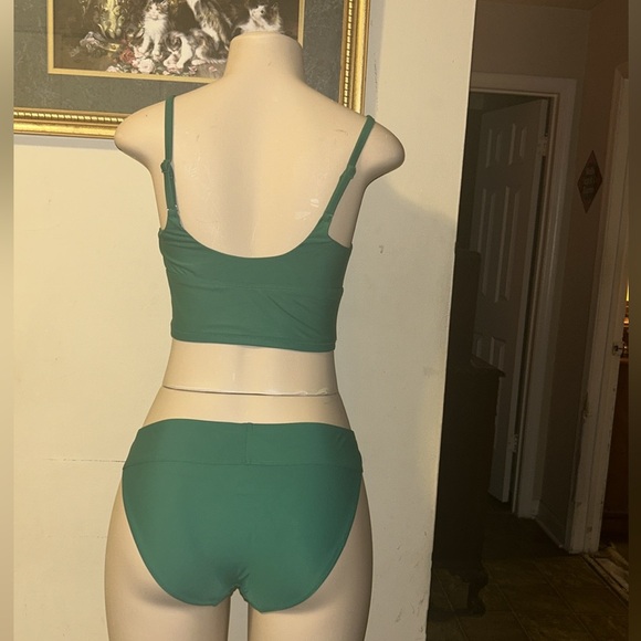 Aerie Green Triangle Banded Bikini Top & Bottom Bikini Set Size S - Picture 3 of 9